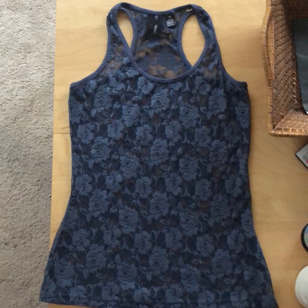 Lace camisole in navy blue